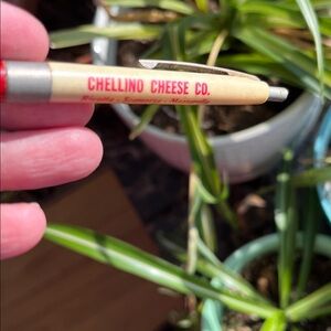 Vtg CHELLINO CHEESE Co Joliet,IL Advertising Ready Riter Ink Pen *READ*